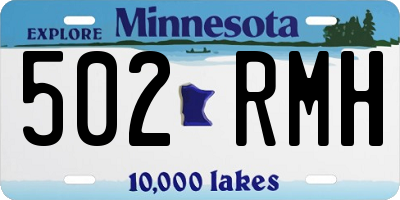 MN license plate 502RMH