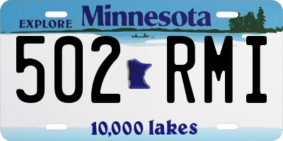 MN license plate 502RMI