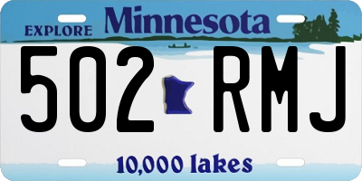 MN license plate 502RMJ