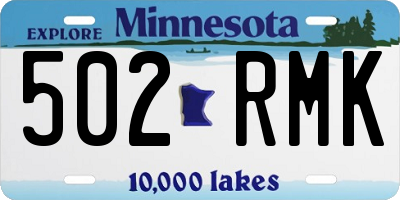 MN license plate 502RMK