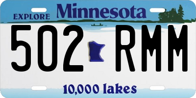 MN license plate 502RMM