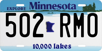 MN license plate 502RMO