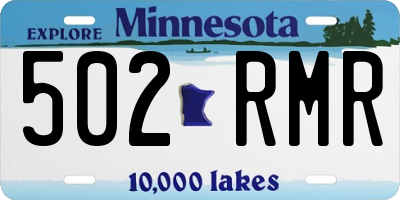MN license plate 502RMR