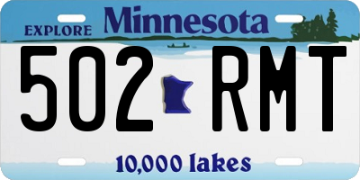 MN license plate 502RMT