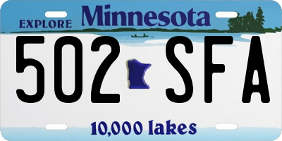 MN license plate 502SFA