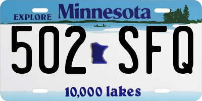 MN license plate 502SFQ