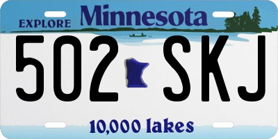 MN license plate 502SKJ
