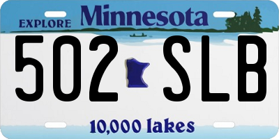 MN license plate 502SLB