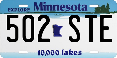 MN license plate 502STE