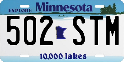 MN license plate 502STM