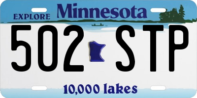 MN license plate 502STP