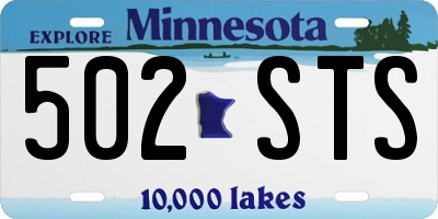 MN license plate 502STS