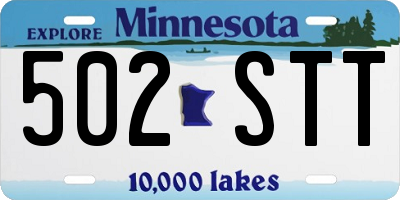MN license plate 502STT
