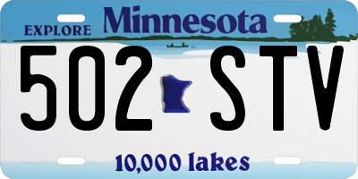 MN license plate 502STV