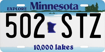 MN license plate 502STZ