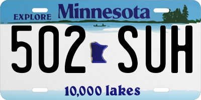 MN license plate 502SUH