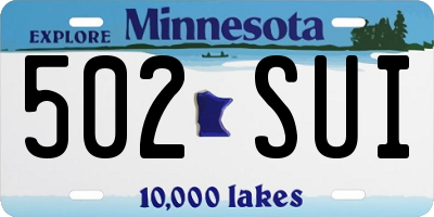 MN license plate 502SUI