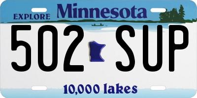 MN license plate 502SUP