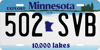 MN license plate 502SVB