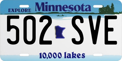 MN license plate 502SVE