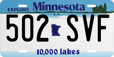 MN license plate 502SVF
