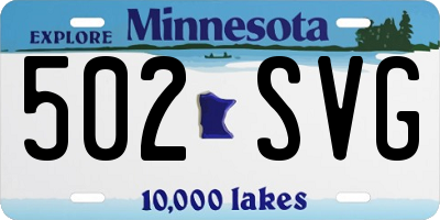 MN license plate 502SVG