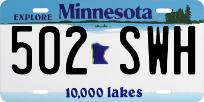 MN license plate 502SWH