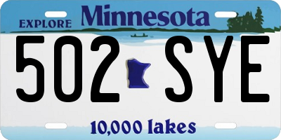 MN license plate 502SYE