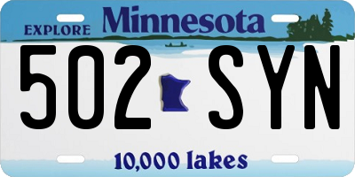 MN license plate 502SYN