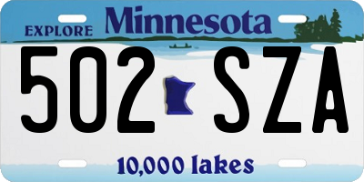 MN license plate 502SZA
