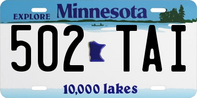 MN license plate 502TAI