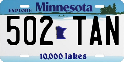 MN license plate 502TAN