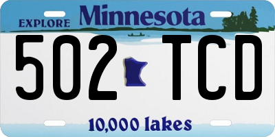 MN license plate 502TCD