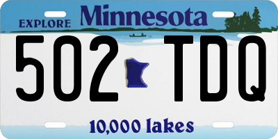 MN license plate 502TDQ