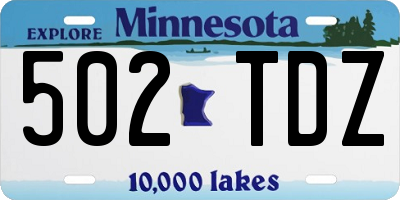 MN license plate 502TDZ