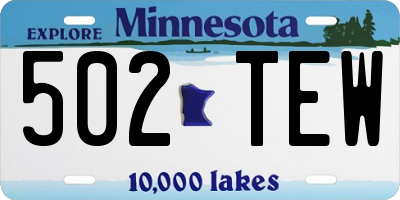 MN license plate 502TEW