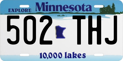 MN license plate 502THJ