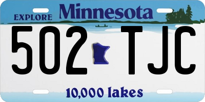 MN license plate 502TJC