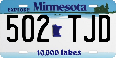 MN license plate 502TJD
