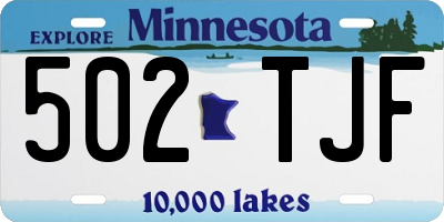 MN license plate 502TJF
