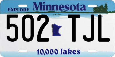 MN license plate 502TJL