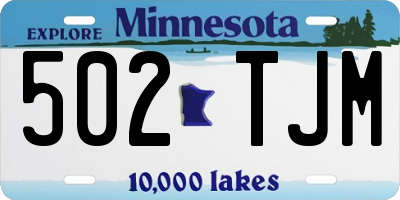 MN license plate 502TJM