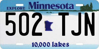 MN license plate 502TJN