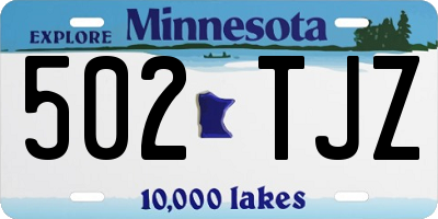 MN license plate 502TJZ