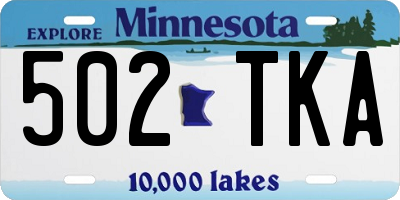MN license plate 502TKA