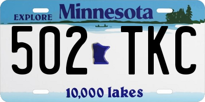 MN license plate 502TKC