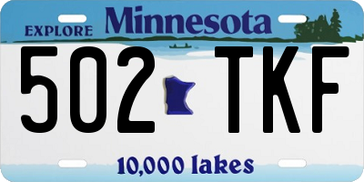 MN license plate 502TKF