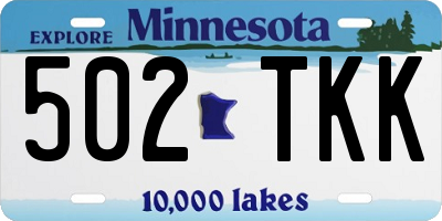 MN license plate 502TKK
