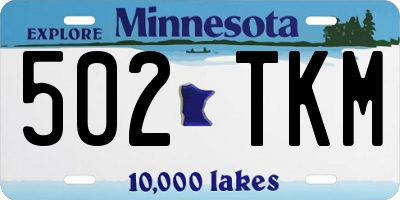 MN license plate 502TKM