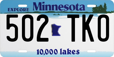 MN license plate 502TKO
